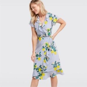 Draper James Lemon Blossom Floral Wrap Dress Size 0